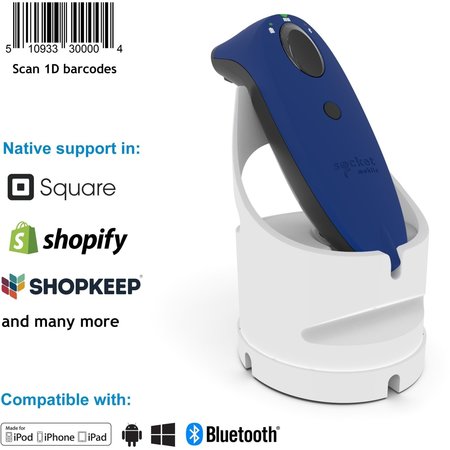 SOCKET MOBILE S730 Laser Brcd Scanner Blu & Wht Dock CX3486-1981